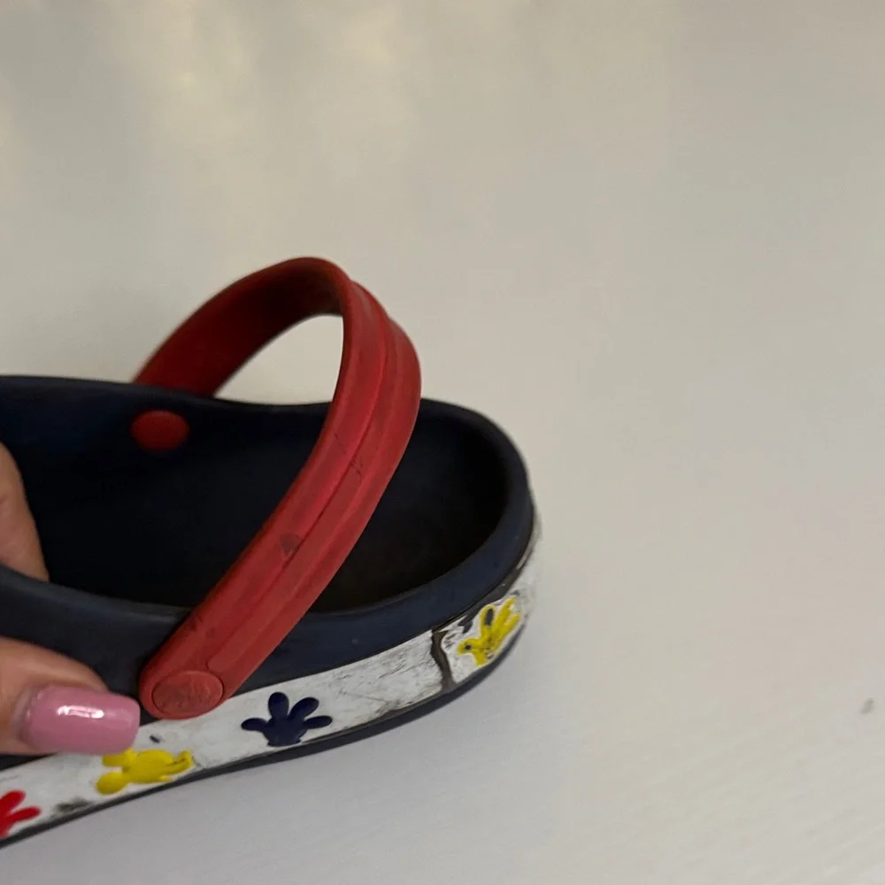 CROCS Fun Lab Disney Navy and Red Clogs with Fun Print